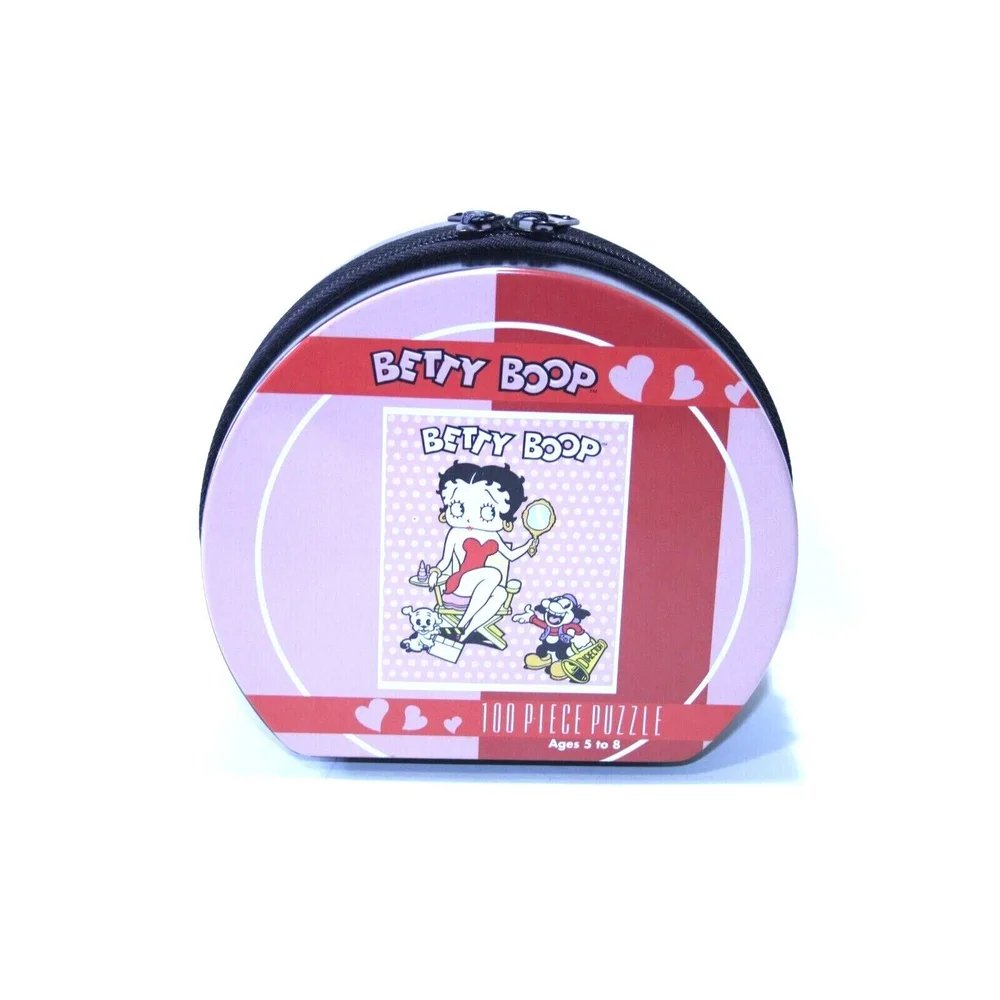 Vintage 2006 Pressman Betty Boop Official 100 pc Puzzle Purse Tin Container New
